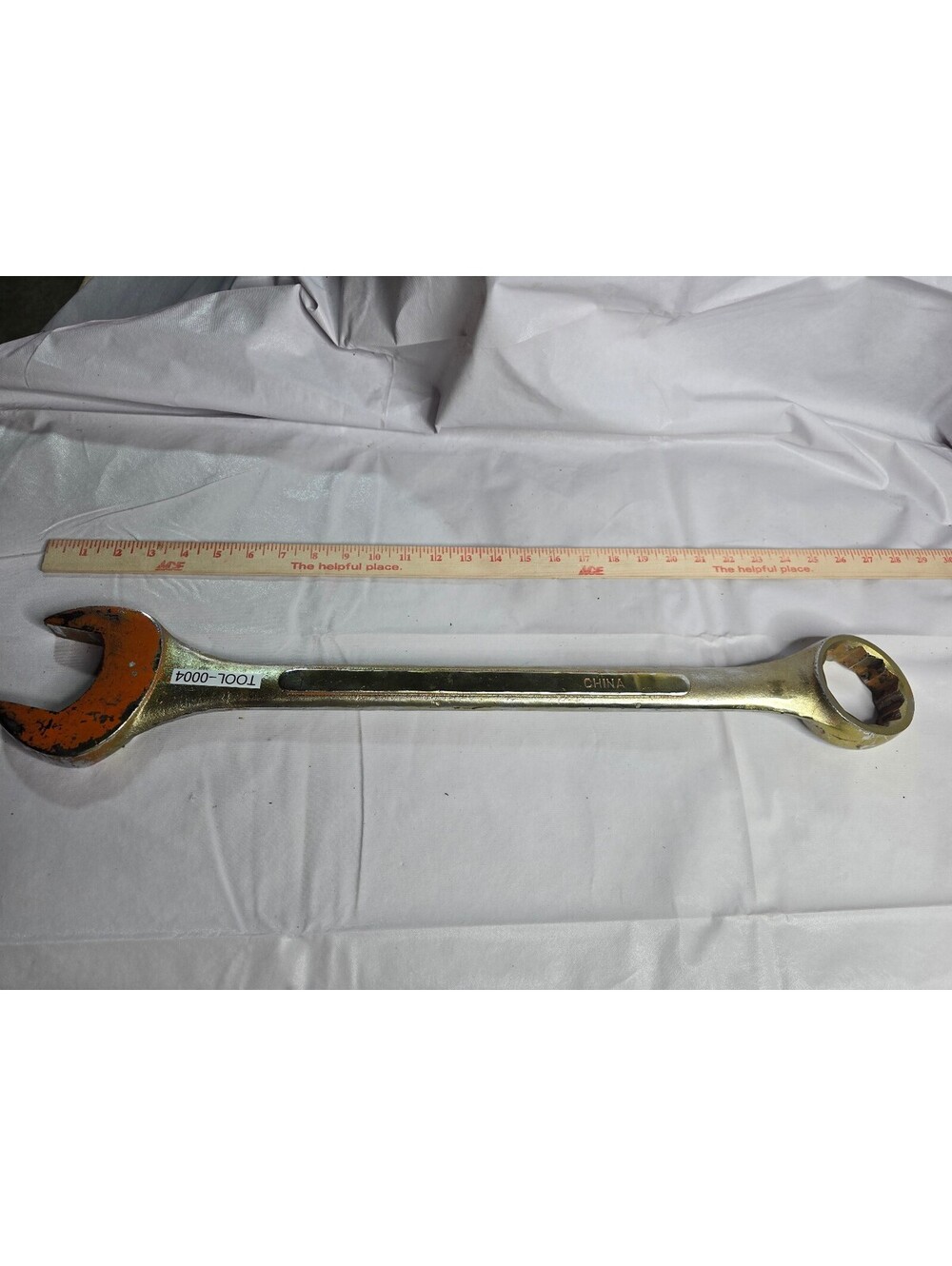 2-3/8" Jumbo Combination Wrench Orange Open End Heavy Duty 28" Long Spud Wrench